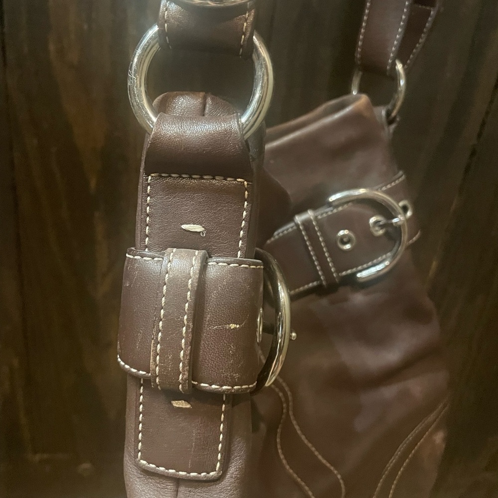 Coach Dark Brown Leather Shoulder Bag - Picture 5 of 9
